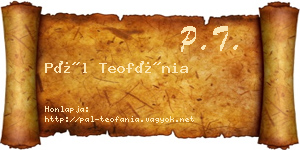 Pál Teofánia névjegykártya